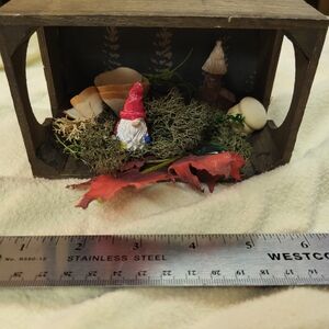 Miniature Gnome Home Decor with Red Accents
